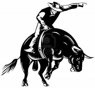 Bull Riding image - vector clip art online, royalty free & public ...