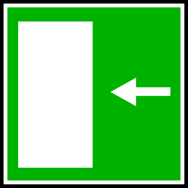 Green Exit Door - Left clip art - vector clip art online, royalty ...