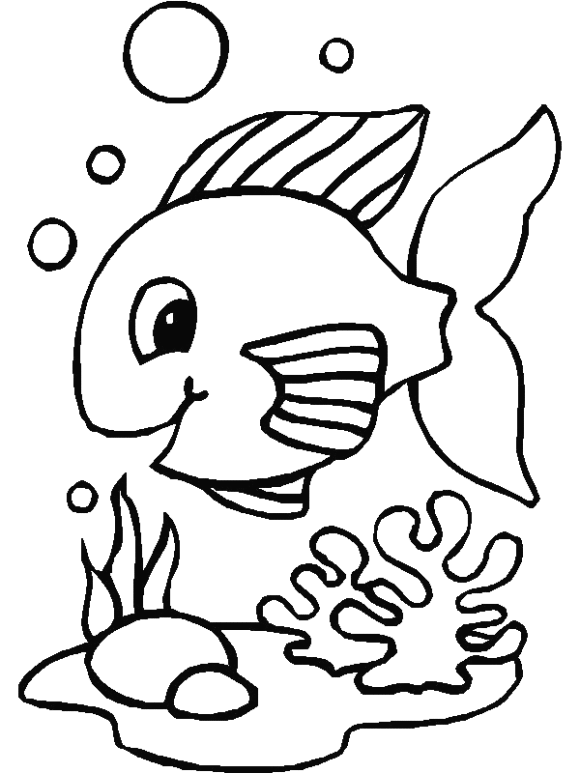 Simple Kid Preschool Coloring Pages Fish - Animal Coloring pages ...