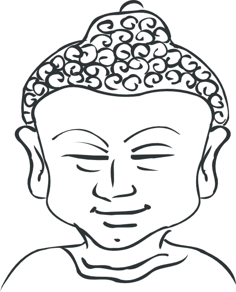 Buddha Head Outline clip art - vector clip art online, royalty ...