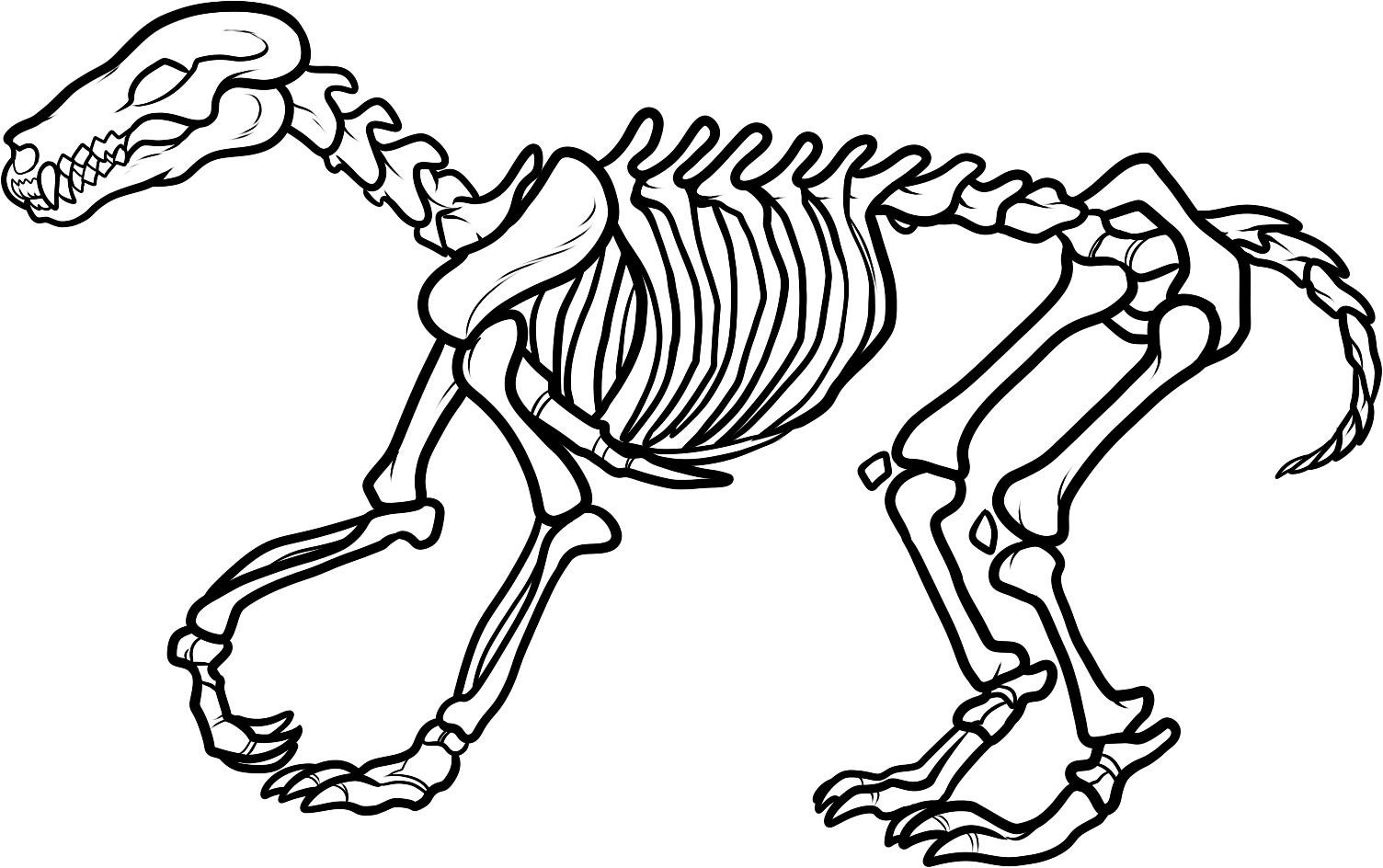 Dinosaur Skeleton Coloring Page Kids Printable Coloring Sheet ...