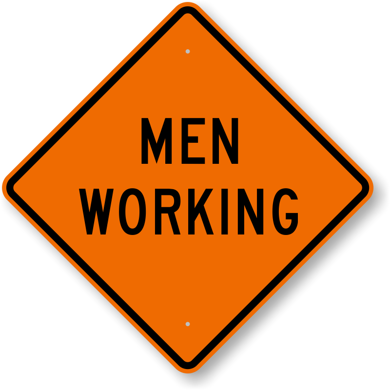 Men At Work Road Sign