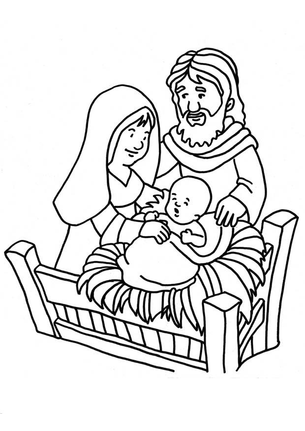 Coloring page Birth of Jesus - img 18661.