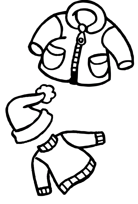 Clothes That Are In Use In Winter Coloring Pages - Winter Coloring ...