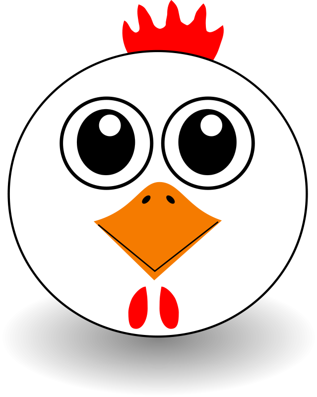 Funny Chicken Face Cartoon Free Vector / 4Vector