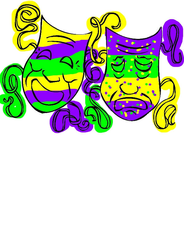 The Twin Comedy and Tragedy Mask on Mardi Gras Coloring Page ...