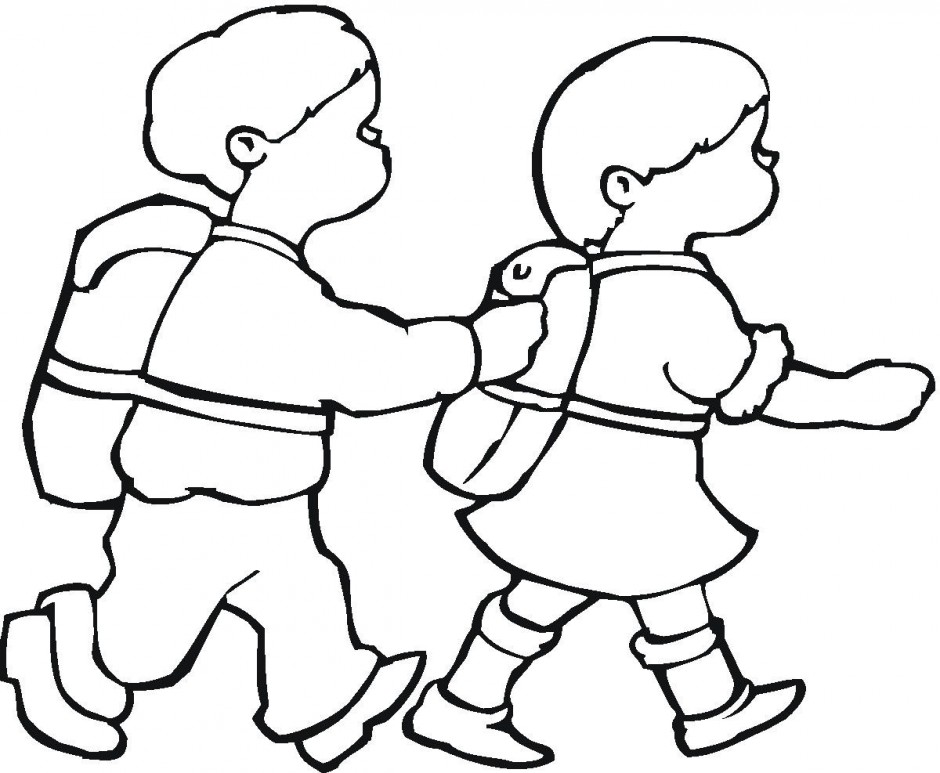 School Bus Pedestrian Safety And Fun Coloring Pages Walkers 100589 ...
