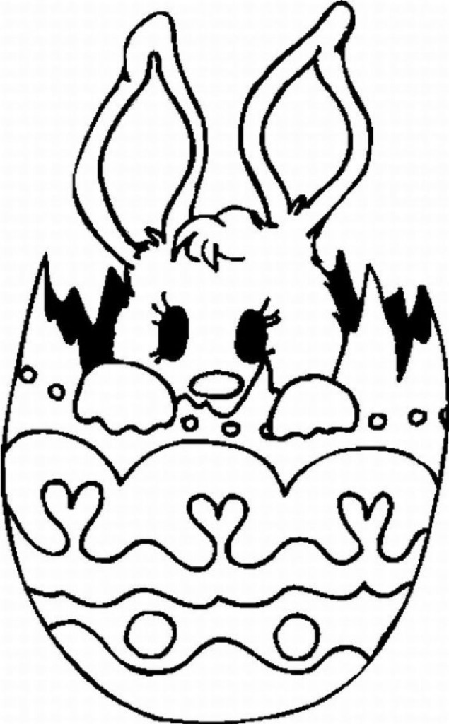 Easy Easter Rabbit Coloring Pages - deColoring