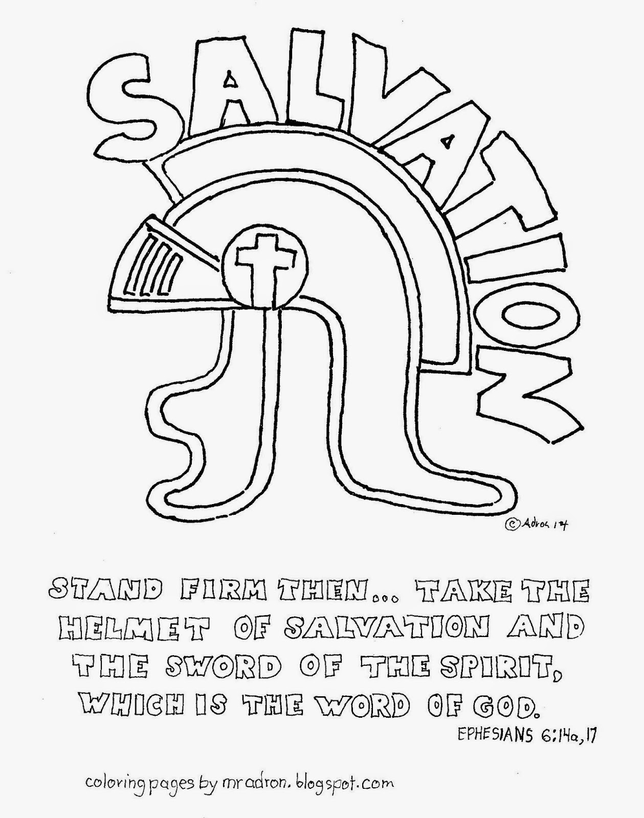Coloring Pages for Kids by Mr. Adron: The Helmet Of Salvation Free ...