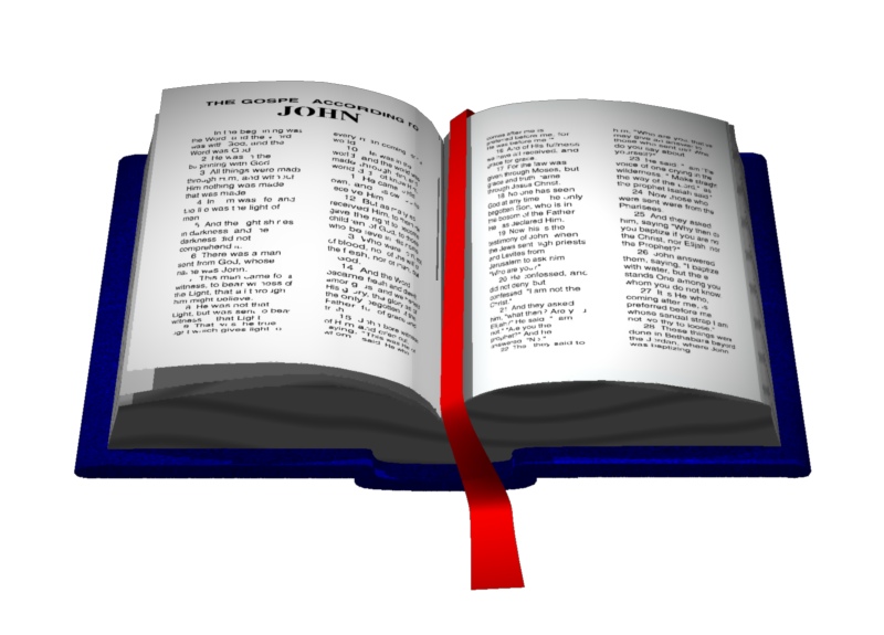 Open Bible Bookmark "3" Trendy Bible Educational Clip Art