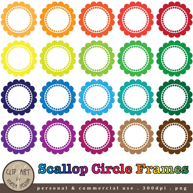 Popular items for scallop circle frame on Etsy