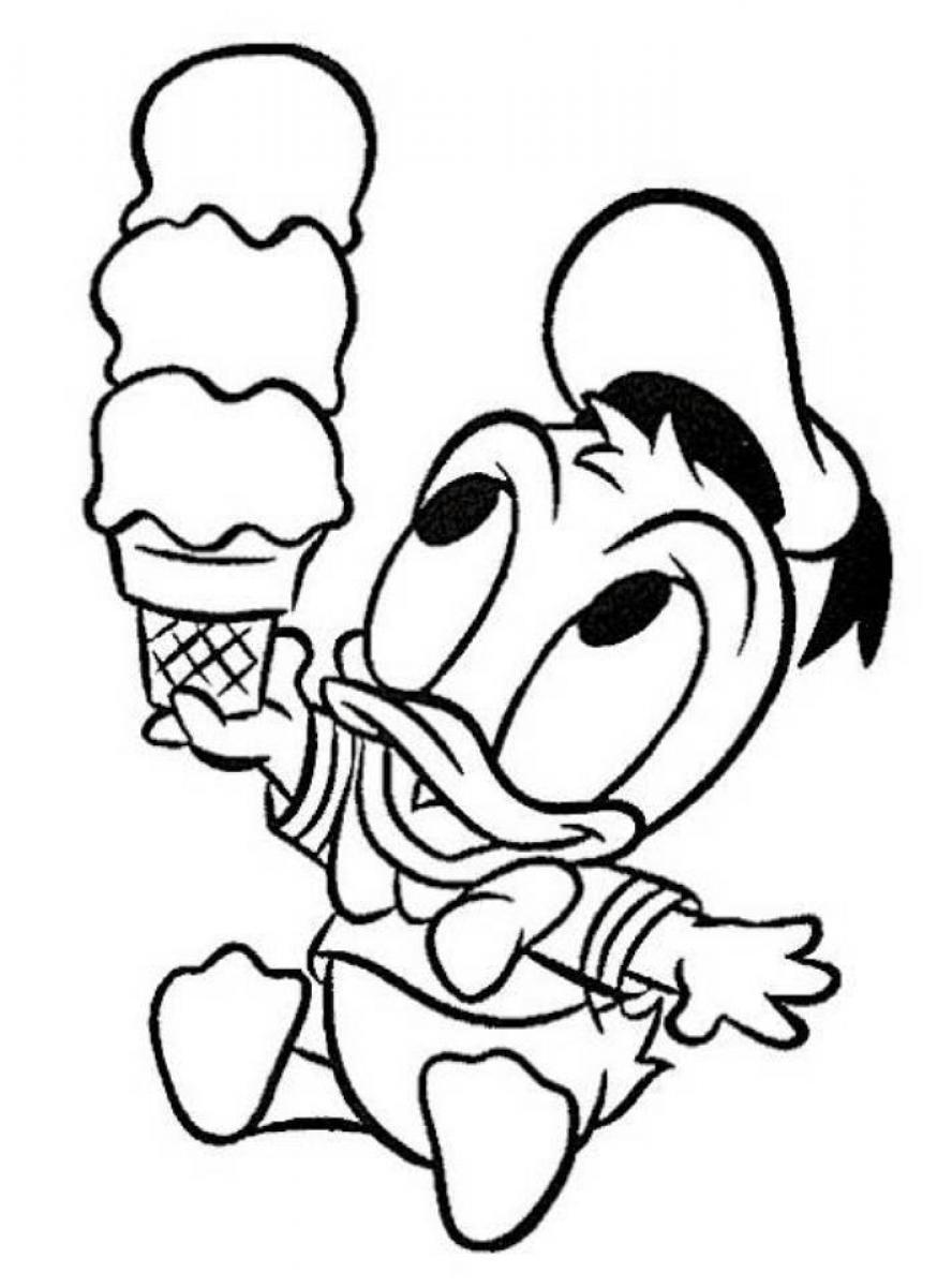 Print Baby Donald Duck Ice Cream Disney Coloring Pages ...