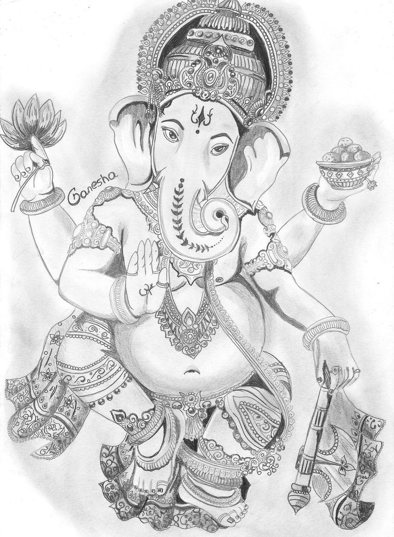 Easy How To Draw Sketch Of Ganesha for Girl
