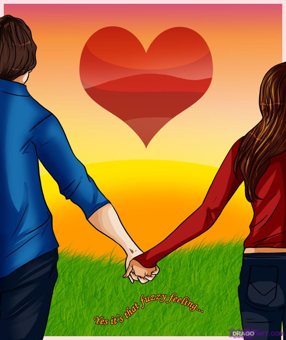 Cute Cartoon Couples Holding Hands - Cliparts.co