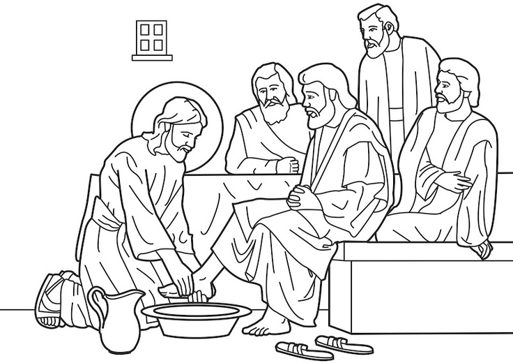 jesus washes his disciples feet coloring pages | Bible | Pinterest
