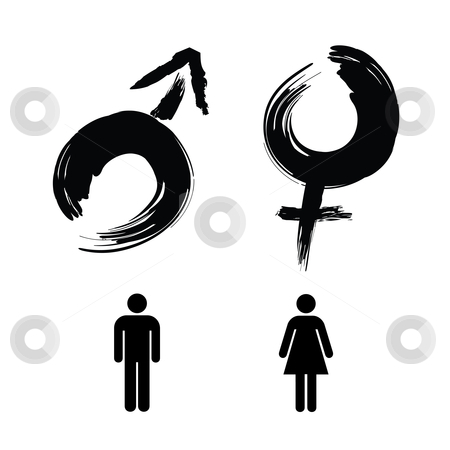 Gender sign, man and woman stock vector