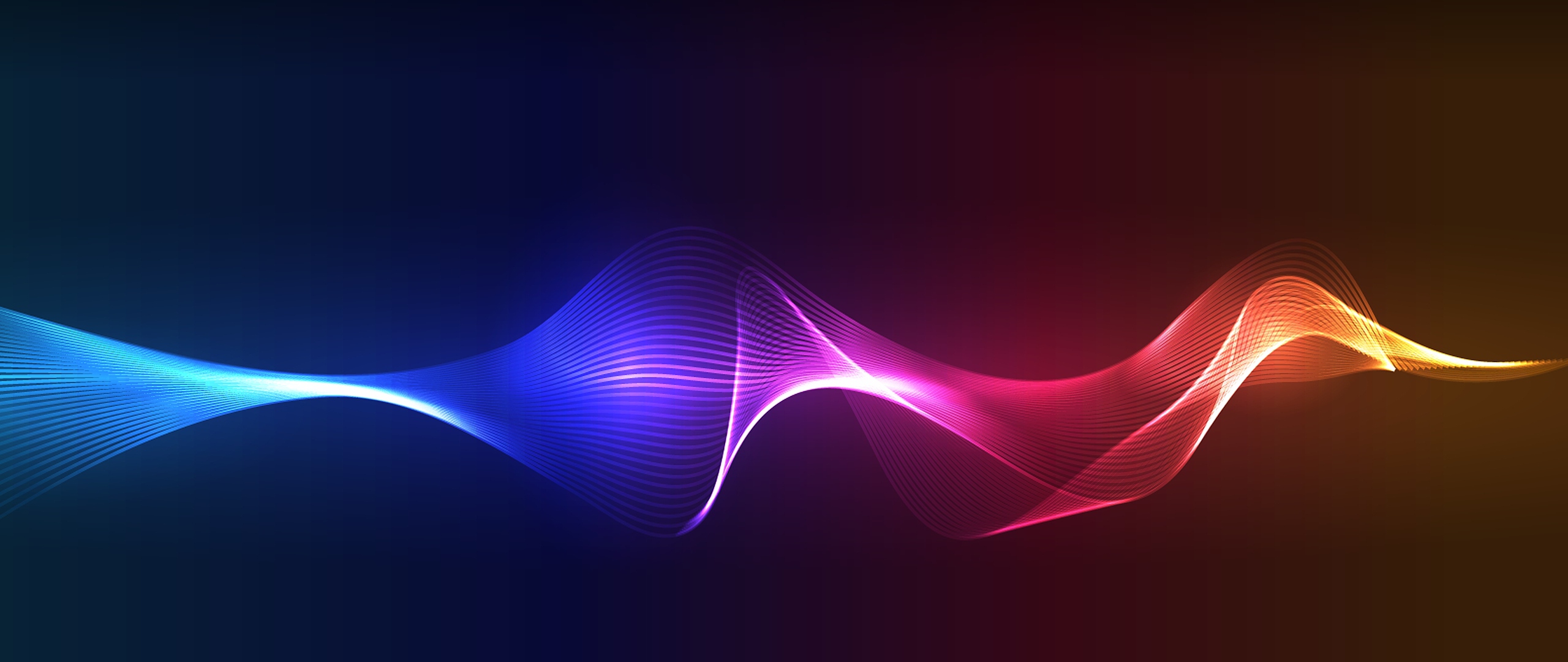 Download Wallpaper 2560x1080 Wavy, Lines, Colorful, Background ...