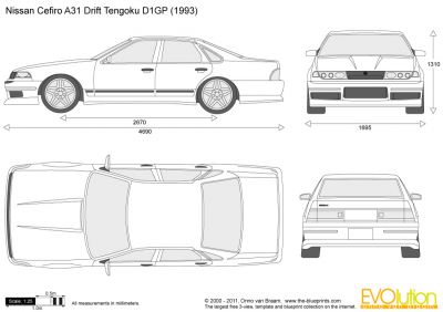 The-Blueprints.com - Vector Drawing - Nissan Cefiro A31 Drift ...