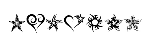 Tribal Love Heart Tattoos | Dingbat by Fontsi.com