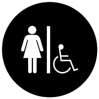 ComplianceSigns Acrylic Womens / Girls Restroom sign, 12 inch ...