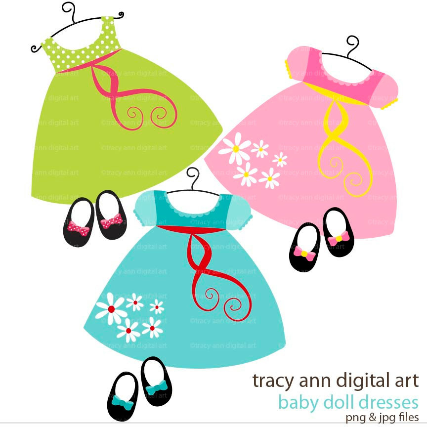Little Girl Dress Clipartpopular Items For Baby Girl Clip Art On ...