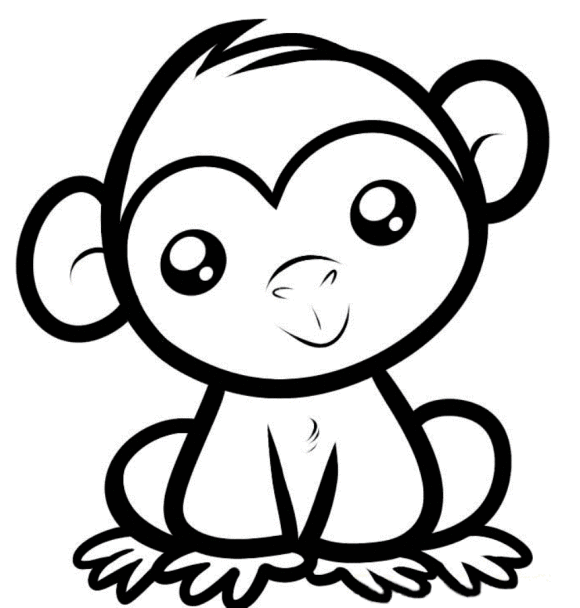 Cute Monkey Drawing - Cliparts.co