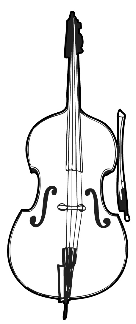 free violin clipart black and white - photo #7