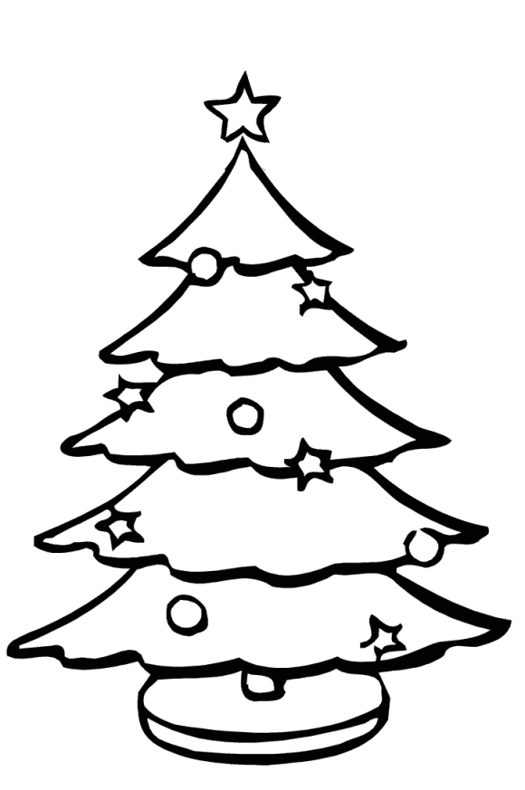 Simple Christmas Tree Coloring Pages - Christmas Coloring pages of ...