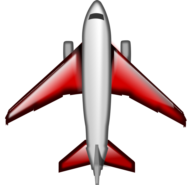 Red Vintage Airplane Clipart