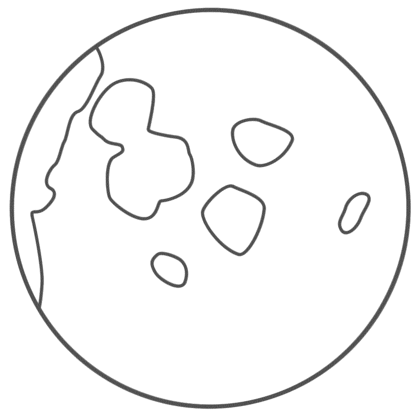 Coloring Pages of Moon in Space | Coloring