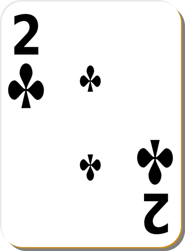 White deck 2 of clubs - vector Clip Art