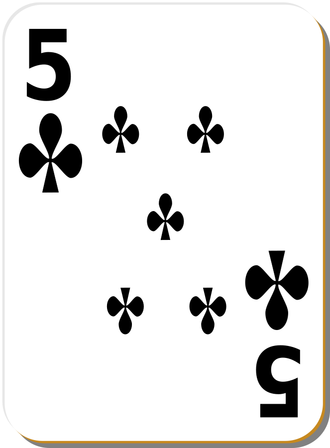 White deck: 5 of clubs SVG Vector file, vector clip art svg file ...
