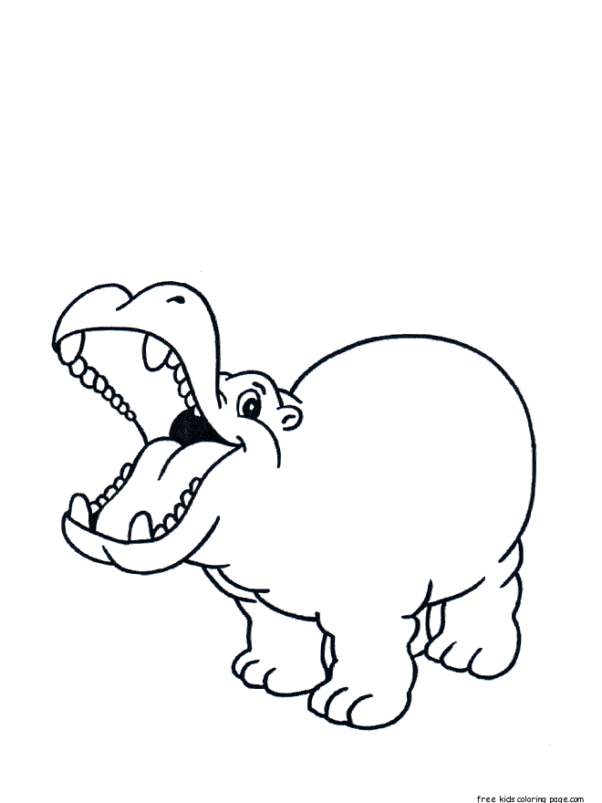 free printable hippo coloring pages for kids - Free Printable ...