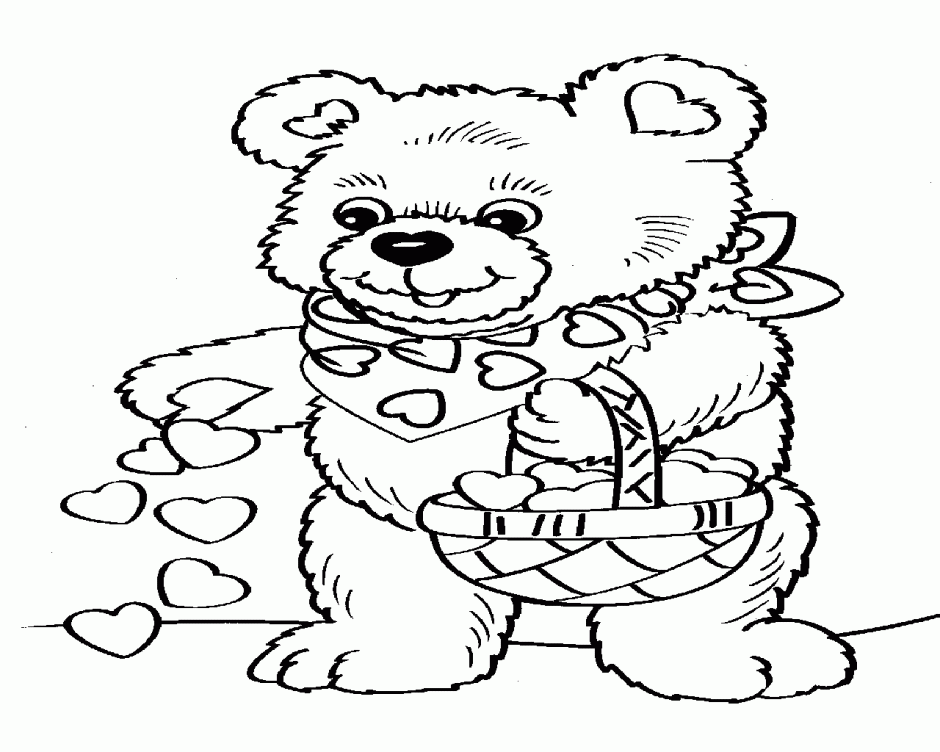 Teddy Bear Holding Heart Colouring Pages Page Id 70027 154909 ...