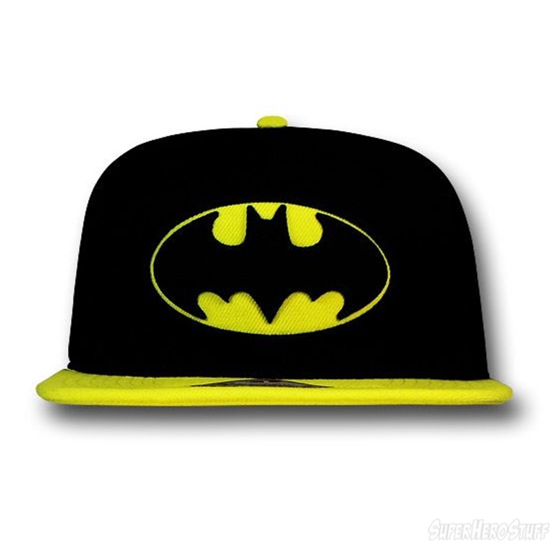 Batman Symbol Yellow Bill Snapback Cap