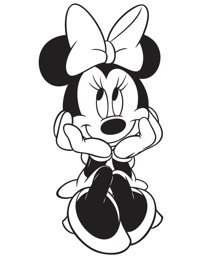 Cute Minnie Mouse Coloring Page | HM Coloring Pages