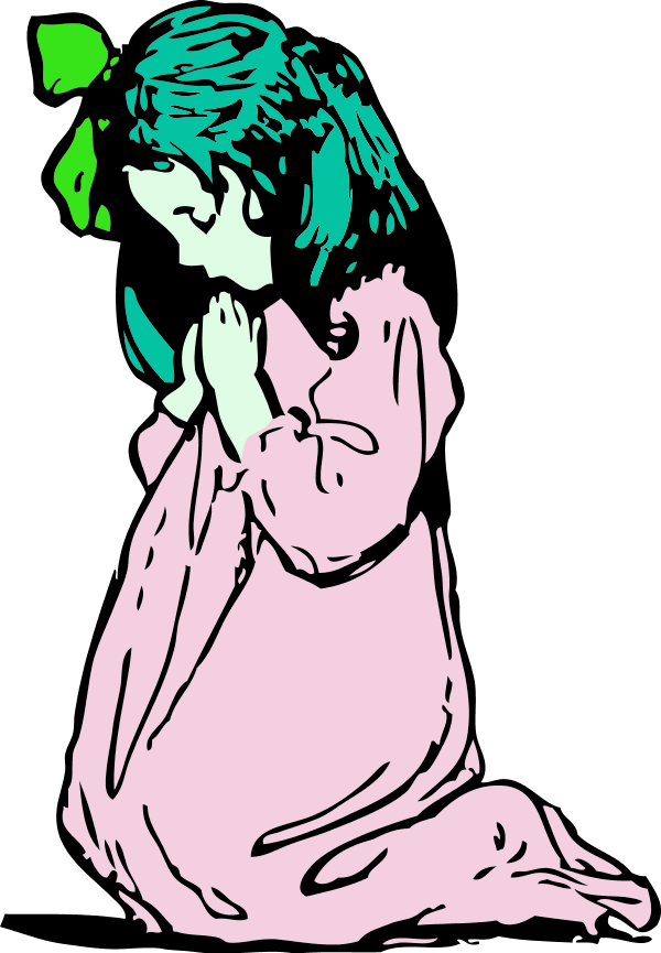 girl praying - vector Clip Art