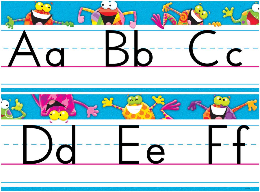 Frog Tastic Alphabet Line Std Manuscript Bulletin Board Set | T-