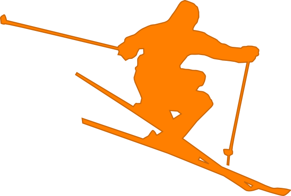 Orange Skier clip art - vector clip art online, royalty free ...