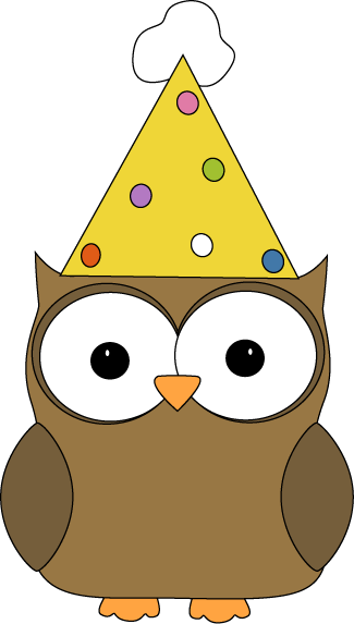 Owl Wearing Party Hat Clip Art - Owl Wearing Party Hat Image
