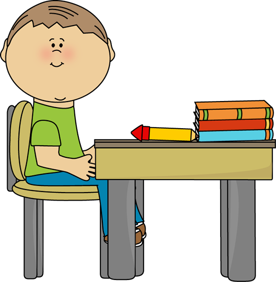 School Boy at School Desk Clip Art - School Boy at School Desk ...