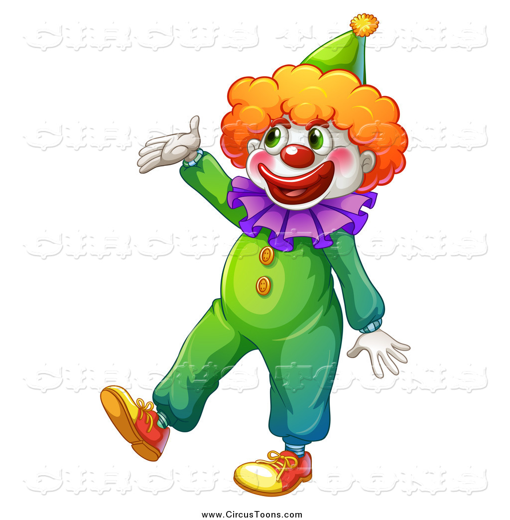 Circus Clipart of a Happy Clown Presenting by colematt - #1492