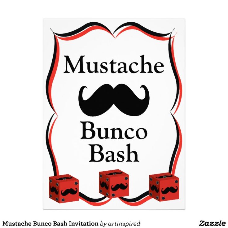 Mustache Bunco Bash Invitation | Bunco | Pinterest