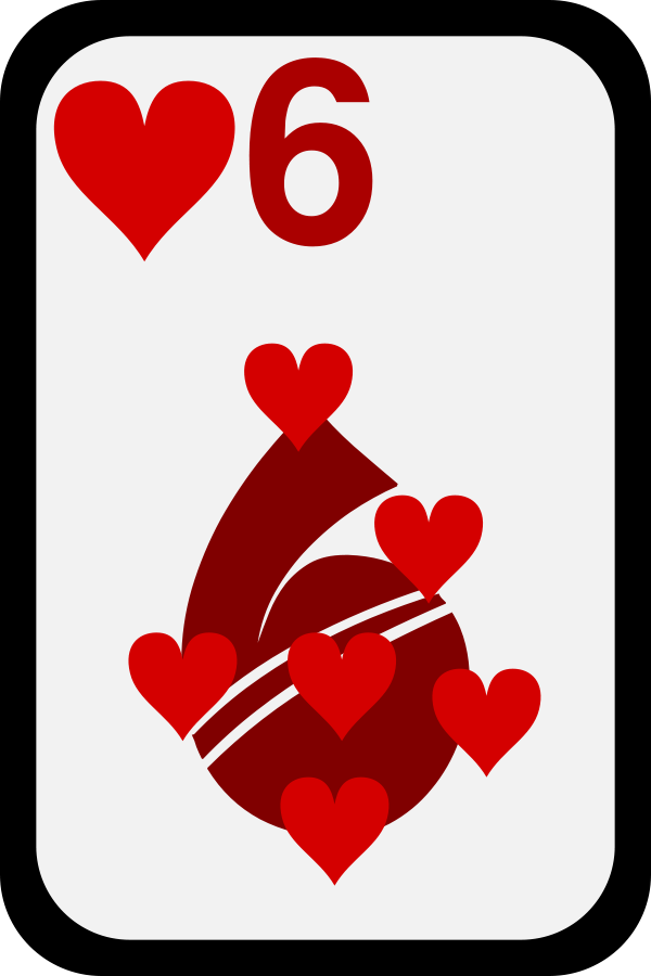 Six of Hearts Clipart, vector clip art online, royalty free design ...