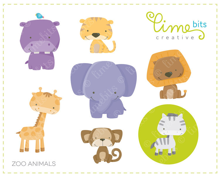 Popular items for zoo animal clip art on Etsy