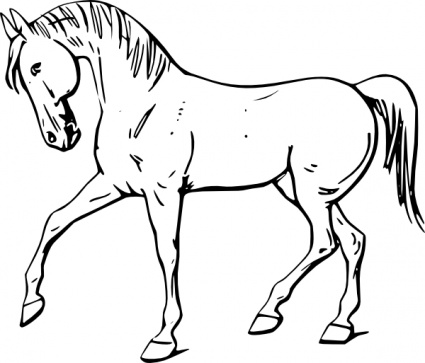 Walking Horse Outline clip art - Download free Other vectors