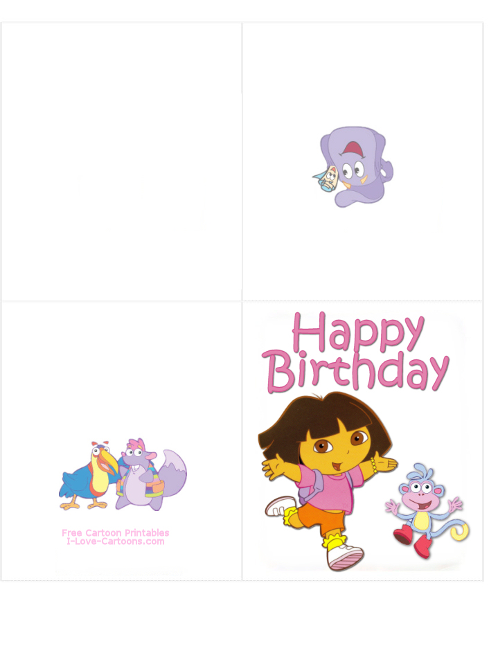 Dora and Boots Happy Birthday Card
