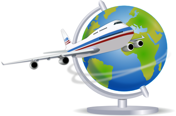 Airplane Traveling The Globe clip art - vector clip art online ...