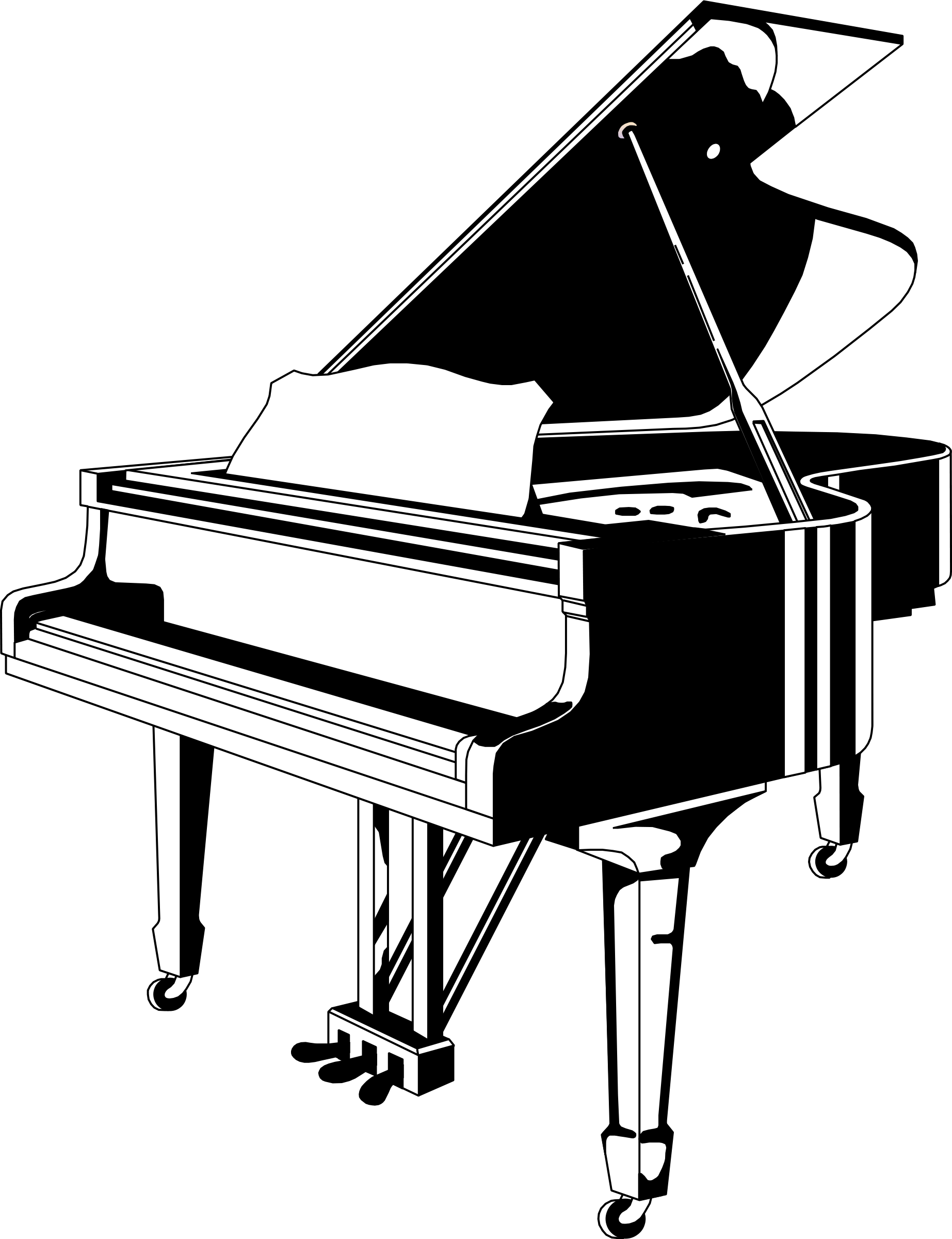 Clipart - piano black/white | Clipart Panda - Free Clipart Images