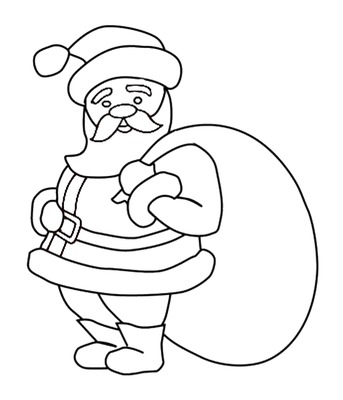 Santa Coloring Page, Xmas Santa Claus Drawing | Just Free Image ...